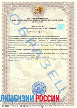 Образец сертификата соответствия (приложение) Яхрома Сертификат ISO 27001